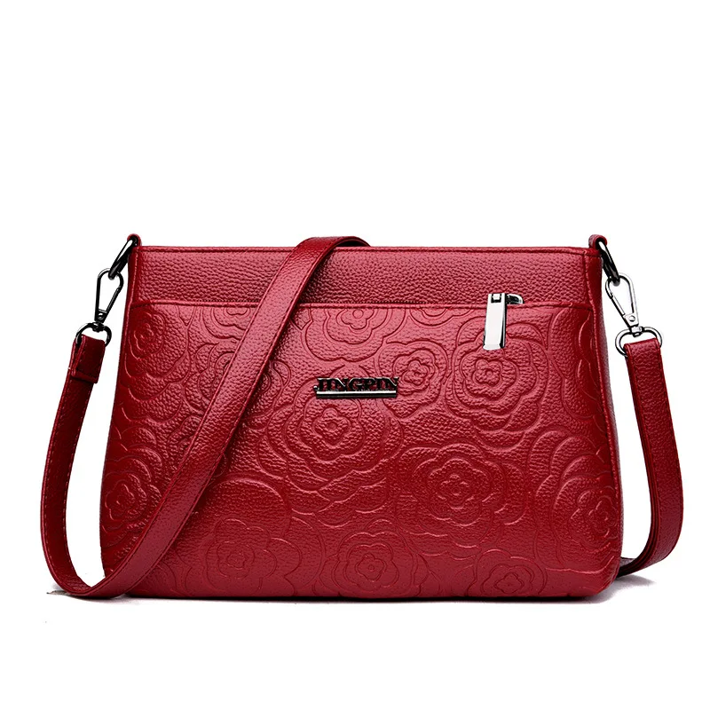 

2019 Ladies Hand Bags Handbags Women Famous Brands Small Soft Leather Shoulder Bag Flower Embossing Crossbody Bags for Women