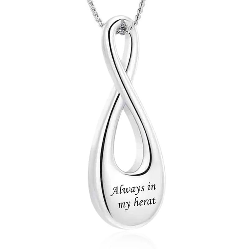 

Fashion Number 8 Shape Cremation Jewelry For Ashes Pendant Infinity Love Keepsake Urn Necklace Funeral Pendant Ashes Locket