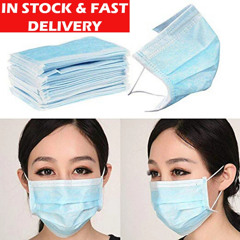 

1/20Pcs Mouth Mask Disposable Cotton Mouth Face Masks Non-Woven Mask Anti-Dust Mask 3 Filter Activated Carb Anti Pollution