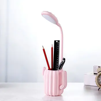 

Cactus pen holder desk lamp LED desktop eye protection charging reading lamp Cute children's room bedside night light