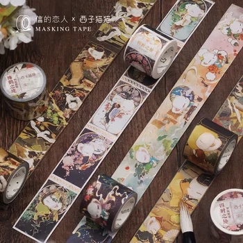 

1pcs/1lot Washi Masking Tapes Xizi cat Decorative Adhesive Scrapbooking DIY Paper Japanese Stickers 5M