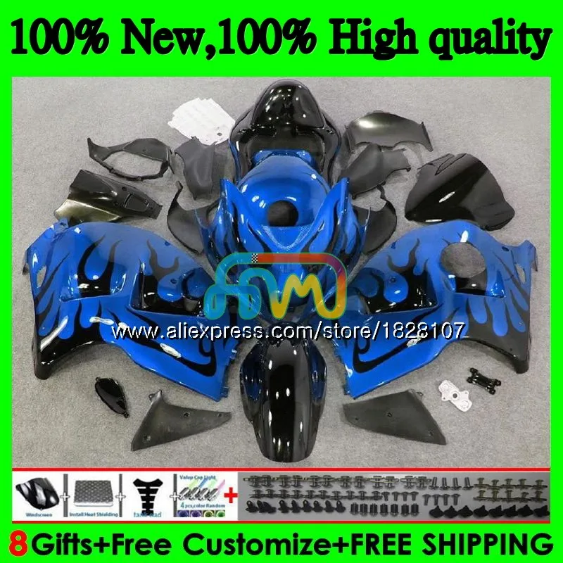 No. 1 GSXR-1300 для SUZUKI Hayabusa GSXR1300 96 02 03 04 05 06 07 49BS. 75 GSXR 1300 2002 2003 2004 2005 2006 2007 обтекателя Синий и пламя - Цвет: No. 1