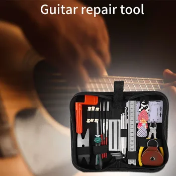 

Guitar Care Kit Electric Bass Musical Instrument Repair Tools Files Full Set String Ruler Pliers Wrench Luthier Cleaning