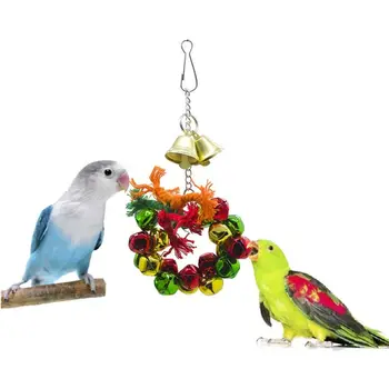 

5 Pcs Pet Parrot Cage Toy Christmas Element Color Hanging Swing Shredding Chew