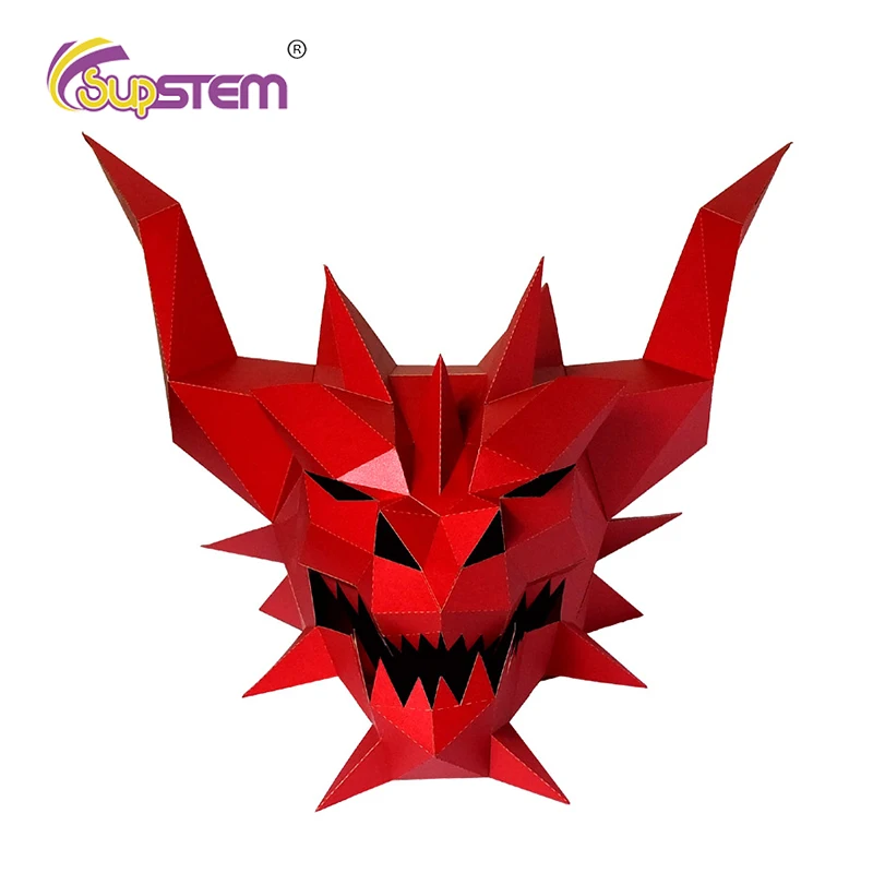3D Бумажная Маска DIY модный костюм демона Косплей Papercraft модели розыгрыш крутой
