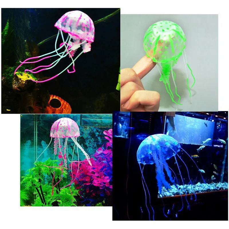 Маленькие милые медузы, аквариумные украшения, многоцветные силикагели для аквариума, домашний декор для аквариума