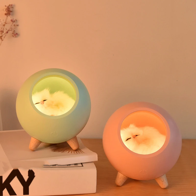 

Student Cartoon Cat Nest Usb Charge Lovely Kitten House Atmosphere Lamp Originality Led Bedside Small Night Light