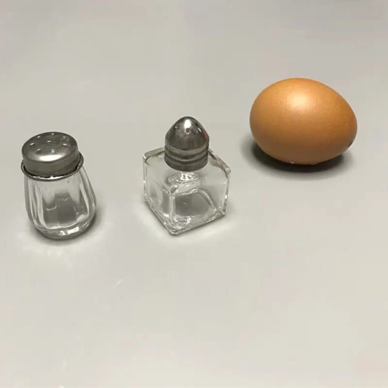 2pcs/set Doll House Miniature 1:12 Accessories glass seasoning bottle Jar Set DIY
