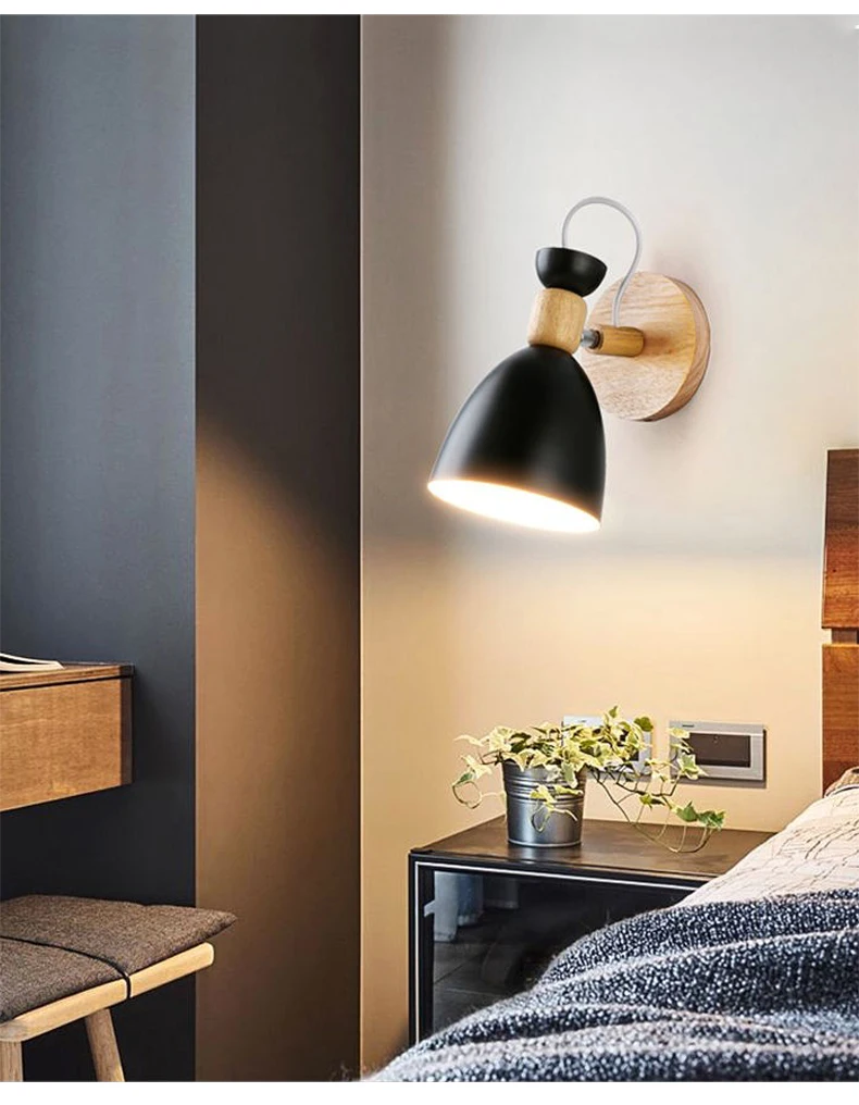 White Black Wall Lamps Led for Living Room Bedside Corridor Foyer Creative Europe Minimalist Indoor Lighting Home Decoration wall sconces for living room
