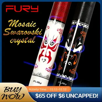 

FURY OP Pool Cue Stick Kit Billiard Cue 11.75mm/12.75mm Tiger Tips North American Maple SR Technology Shaft Professional Billiar
