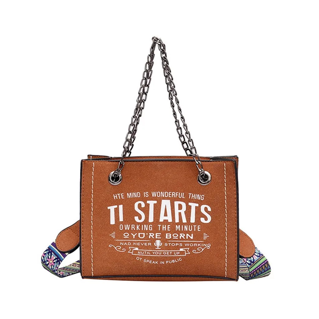 

2019 New Messenger Bag Fashion Chain Handbag Wide Shoulder Strap Shoulder Bag Large Capacity PU Chain Handbag 1109#C