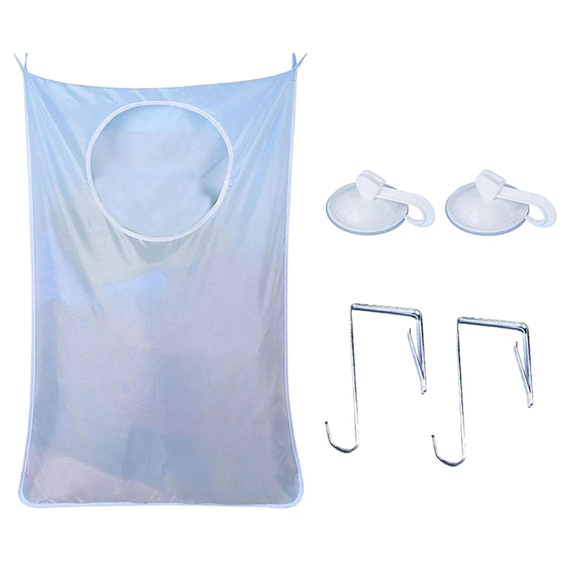 Saves Space Door-Hanging Laundry Hamper Bag 2 Stainless Steel Hooks and 2Adhesive Oxford Fabric Large Size Storage | Дом и сад