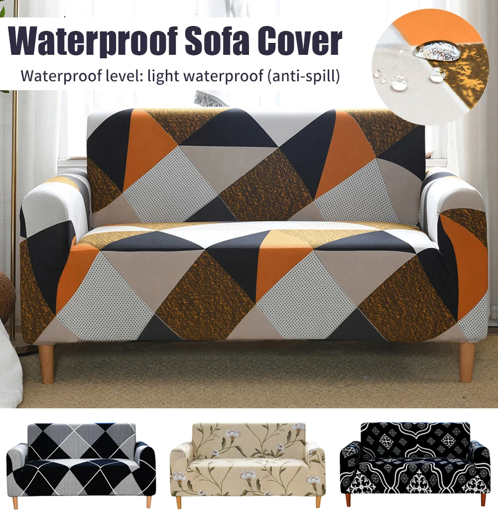 1-4 Seater Waterproof Printing All-inclusive Sofa Cover Elastic Stretch Couch Cover Slipcover Protector Home Decor