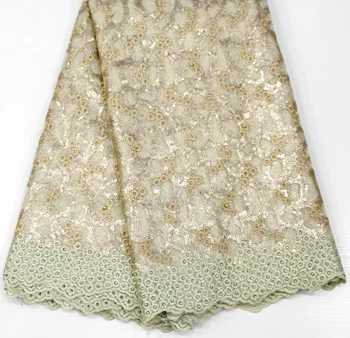 

High Quality African Lace Fabric Net French Lace Fabric Tulle With Sequis Nigerian Lace Fabric For Wedding 5 yards/lot