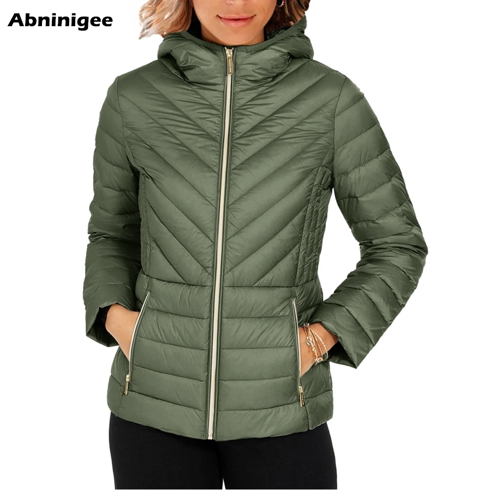 

Winter Women Lightweight Down Jacket White Duck Down Hooded Coat Long Sleeve Warm Slim Puffer Jacket Parka Female Outwear 2020