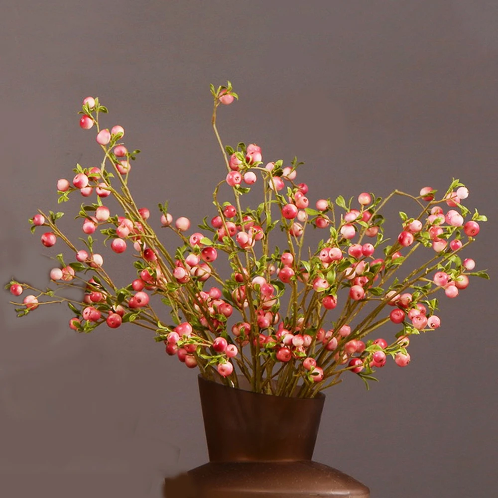 70cm 6PCS Artificial Plants Berries Bouquet Fruit Fake Berry Small Foam Flowers Wedding Home Table Plant Arrangment Decoration