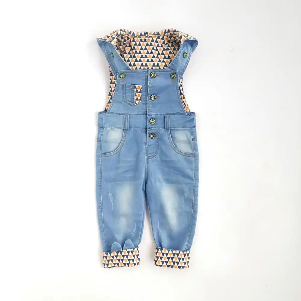 denim baby girl romper