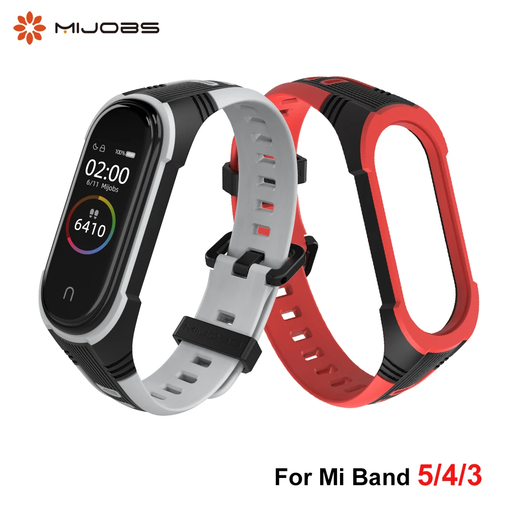 Billede af Mijobs X Style Silicone Strap For Mi Band 5 4 3 Sport Strap For Mi Bend 5 Correa Wristbands Miband Xaomi Xiomi Accessories