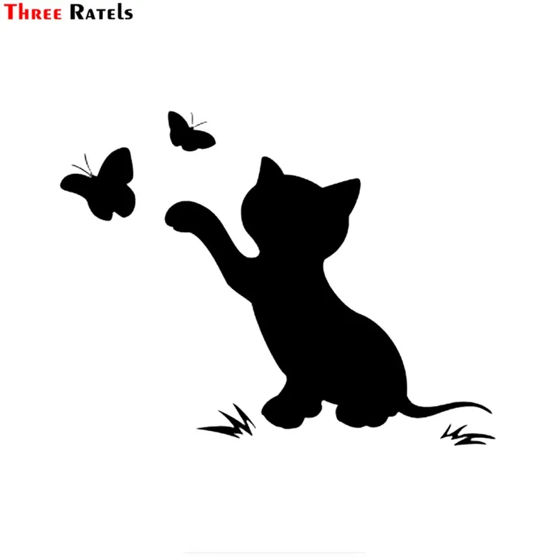 Три Ratels FTZ 58 # милый котенок кошка окна автомобиля стены татуировки Виниловая