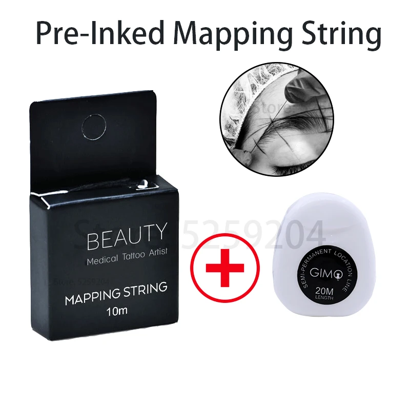 Microshading pre-inked Brow Mapping струна для микроблейдинга, Косметическая татуировка, Перманентный макияж художника бровей измерительный инструмент