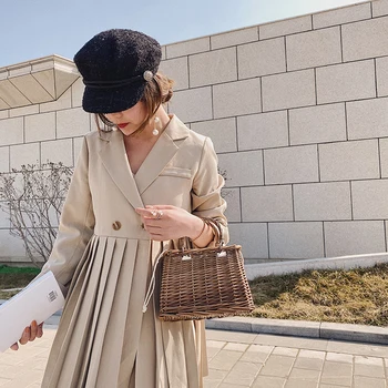 

Summer Rattan Knit Lady Straw Knit Handbag One Shoulder Purse Diagonal Cross Bag Holiday Style Crossbody Tote