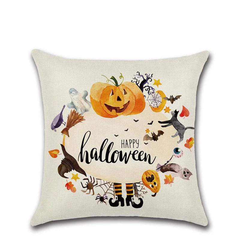 Тыквы хэллуин кот печатных наволочки для диванных подушек Чехлы coussin decoratif размером 45*45 см наволочка подушки дивана housse de coussin