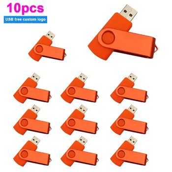 

10pcs/lot Free Logo Metal USB 2.0 flash drive 64GB 32GB 16GB 8GB 4GB Pen Drive USB Flash pendrive cle usb memoria stick for Gift