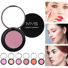 Wajah Blush Pipi Merah Manik Halus Bodoh Cahaya Alam Membawa Warna Cerah Rouge Pink Alami Blush Hidangan untuk wanita Gadis Y820(China)
