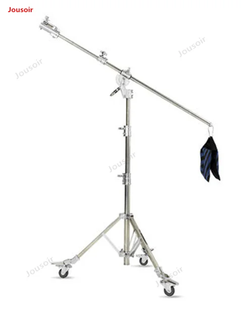 US $377.25 BY-906 Studio Mobile Light Stand Large Film Top Light Stand Photography Stainless Steel Heavy Rolle