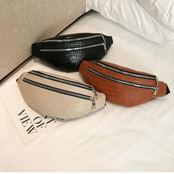

High Quality crocodile women PU leather bag belt bag waist packs for women designer brand Luxury bag Fanny Pack message bag