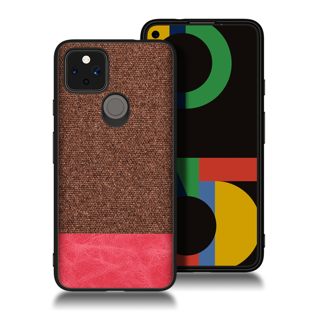 Fabric PU Cloth Color Contrast Back Cover For Google Pixel 4a 5 5A 6 6A 6 Pro Case 5G 4 4XL Antiskid Case For Pixel 6 Coque