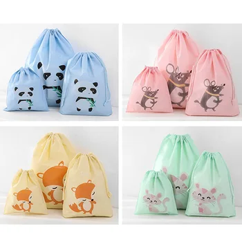 

1pcs Multi Purpose Drawstring Waterproof For Makeup Neaten Storage Bags Travel Bag Cute Cartoon Animal Christmas Bag PEVA
