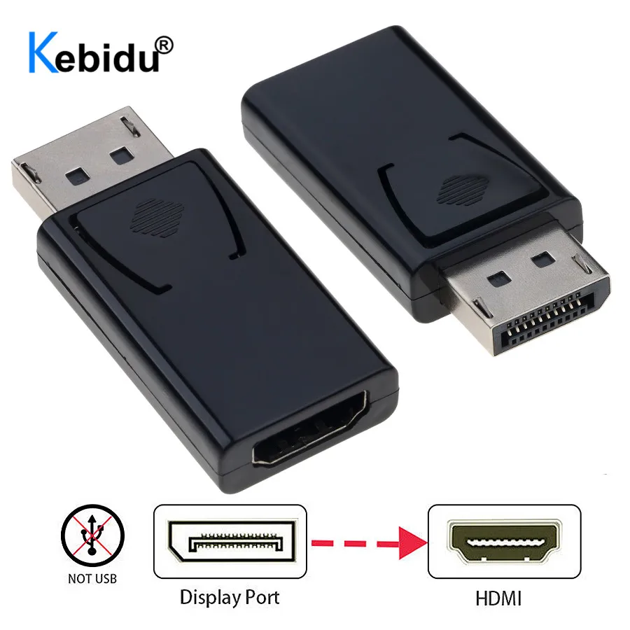 KEBIDU 1080P мини адаптер для порта дисплея DP штекер HDMI гнездо конвертер видео аудио