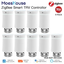 MoesHouse ZigBee3.0 TRV Tuya New Radiator Actuator Valve Smart Programmable Thermostat Temperature Heater Alexa Voice Control