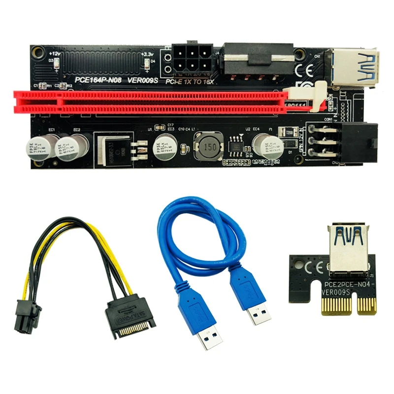 6 шт. новейший Ver009 Usb 3 0 Pci-E Riser Ver 009S Express 1X 4X 8X 16X удлинитель адаптер карта Sata 15Pin до Pin