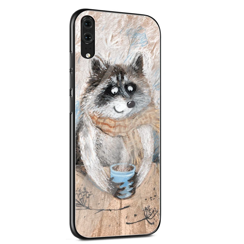 Стеклянный чехол для huawei P30 P20 P10 Y9 Y6 mate 20 Pro Lite P Smart Honor 7A 8X9 10 чехол из енота - Цвет: G3