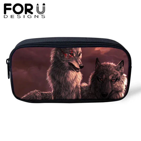 FORUDESIGNS/Чехол-карандаш с принтом волка для мальчиков, сумка-карандаш, детский подарок, школьный чехол на заказ, косметический чехол s Escolar Lapices - Цвет: CDWX3765K