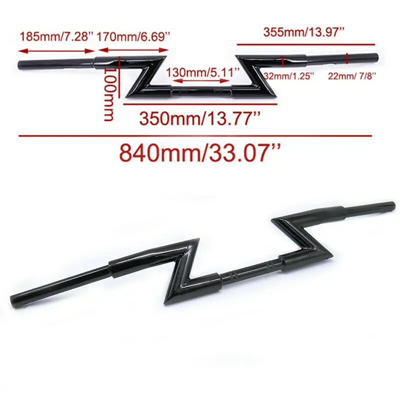 22 мм 7/" Руль Z-Bar для Harley Honda Kawasaki Suzuki Yamaha CB VT GSX YZF