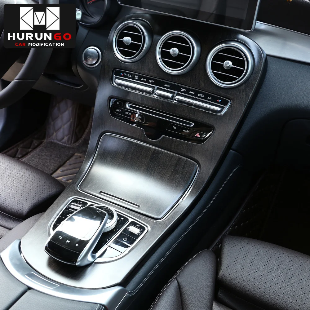 Автомобильная ABS центральная консоль, декоративная панель, Накладка для Mercedes Benz C Class W205 GLC X253, цветная наклейка из углеродного волокна