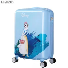 KLQDZMS 20inch kids cartoon PC rolling luggage spinner children trolley suitcase for tip travel bag on wheels