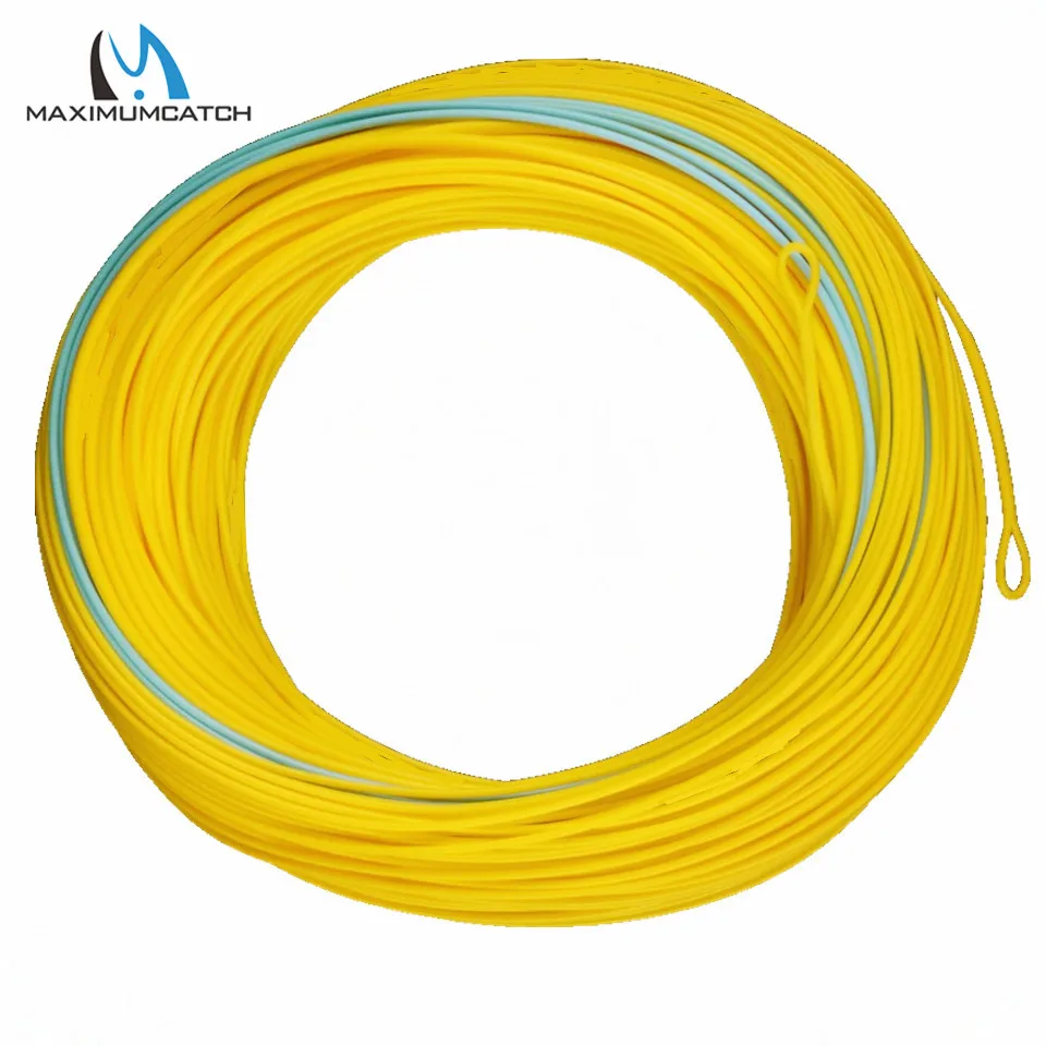 Line Only Maximumcatch плавающая нахлыстовая леска 7-10wt 125FT синий/желтый цвет с 2 сварными петлями Вес вперед Спей Fly Line - Цвет: Line Only