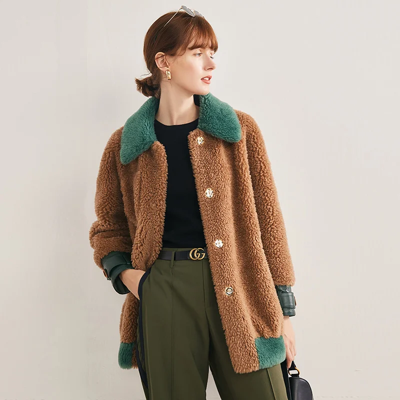 

Sheep Shearing Jacket Women Autumn Winter Clothes 2019 Korean Real Fur Coat Female Vintage 100% Wool Jackets Fur Top Hiver 19906