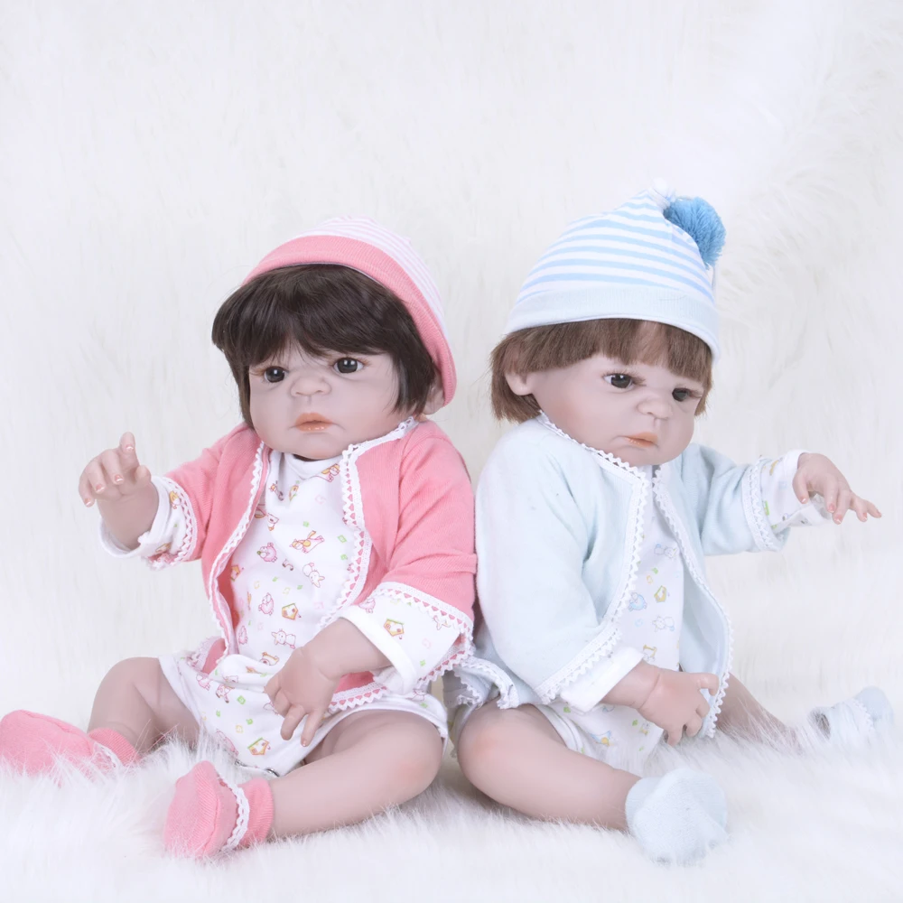 2" Полный силиконовый корпус виниловая Реалистичная Bebe Reborn Baby Doll 55 см Лидер продаж куклы прекрасный Playmate детский подарок на Рождество