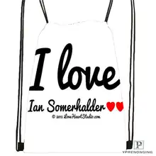 Пользовательский Ian-Somerhalder-Lost-Reunion походная сумка на шнурке милый рюкзак для детей(черная спинка) 31x40 см#180611-03-102