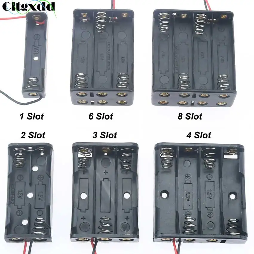 Cltgxdd 1 шт. AAA 15V 2 3 4 6 8 Слот держатель батареи чехол двойной боковой пружинный зажим
