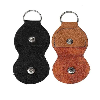 

Guitar Leather Pick Holder Keychain Case Black & Brown Pack Of 2 Organizador Escritorio Office Accessories Desk Organizer