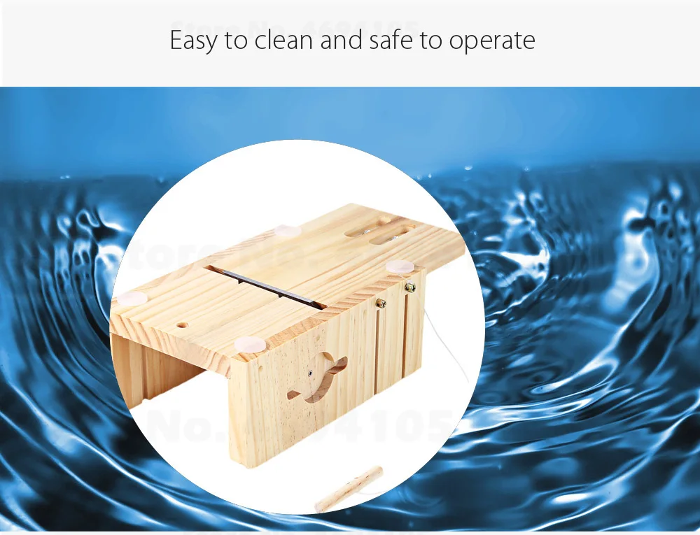 Household Wooden Soap Cutter Box Pine Material Balancing Apparatus Accurate Wire Cutting Adjustable Front Board