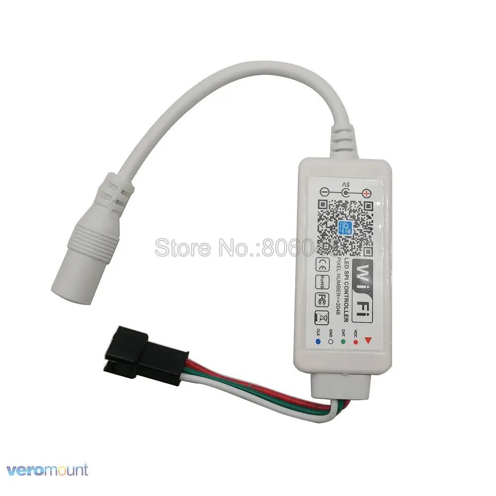 Magic Home DC5V DC12-24V светодиодный SPI контроллер адресуемый 2048 пикселей мини WiFi контроллер для WS2811 SK6812 WS2812B Светодиодная лента