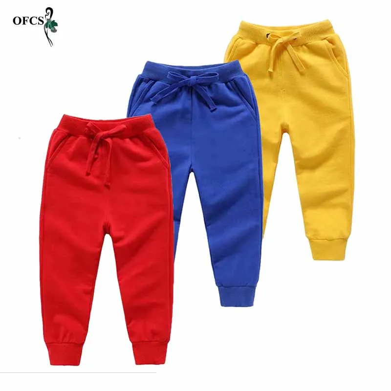 Children Pants Spring Teenage Boy's Sports Pants Toddler Casual Kids Solid Cotton Trousers For Girl's Clothes For 1-10 T kids pants