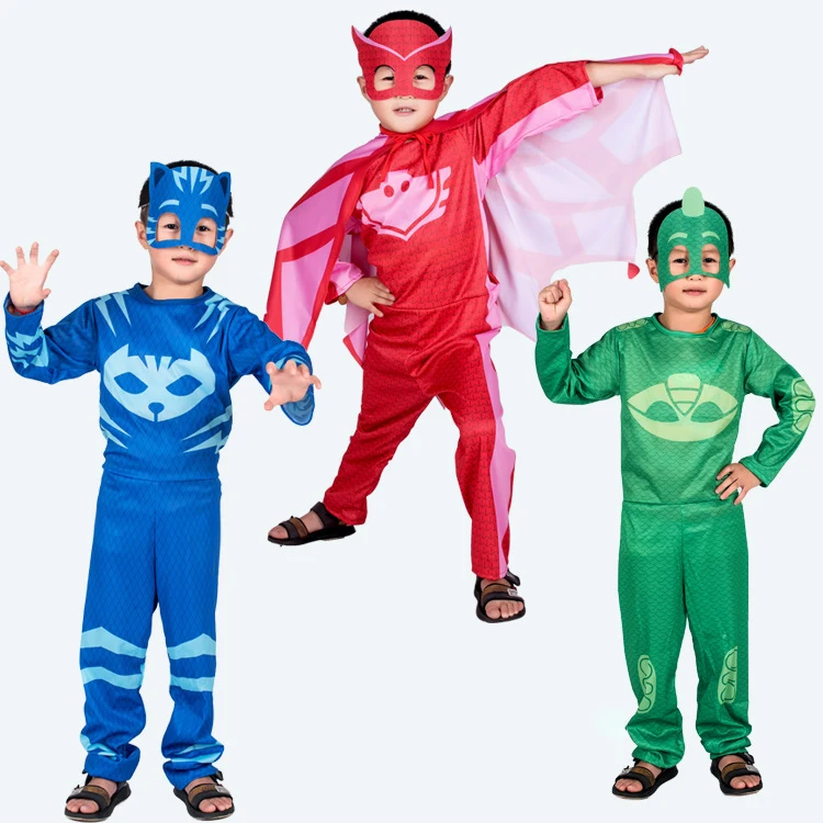 Pyjama bleu garçon et fille chat chien garçon anime héros costume avec  masque cosplay vêtements costume enfant halloween fête d'anniversaire  enfants cadeau